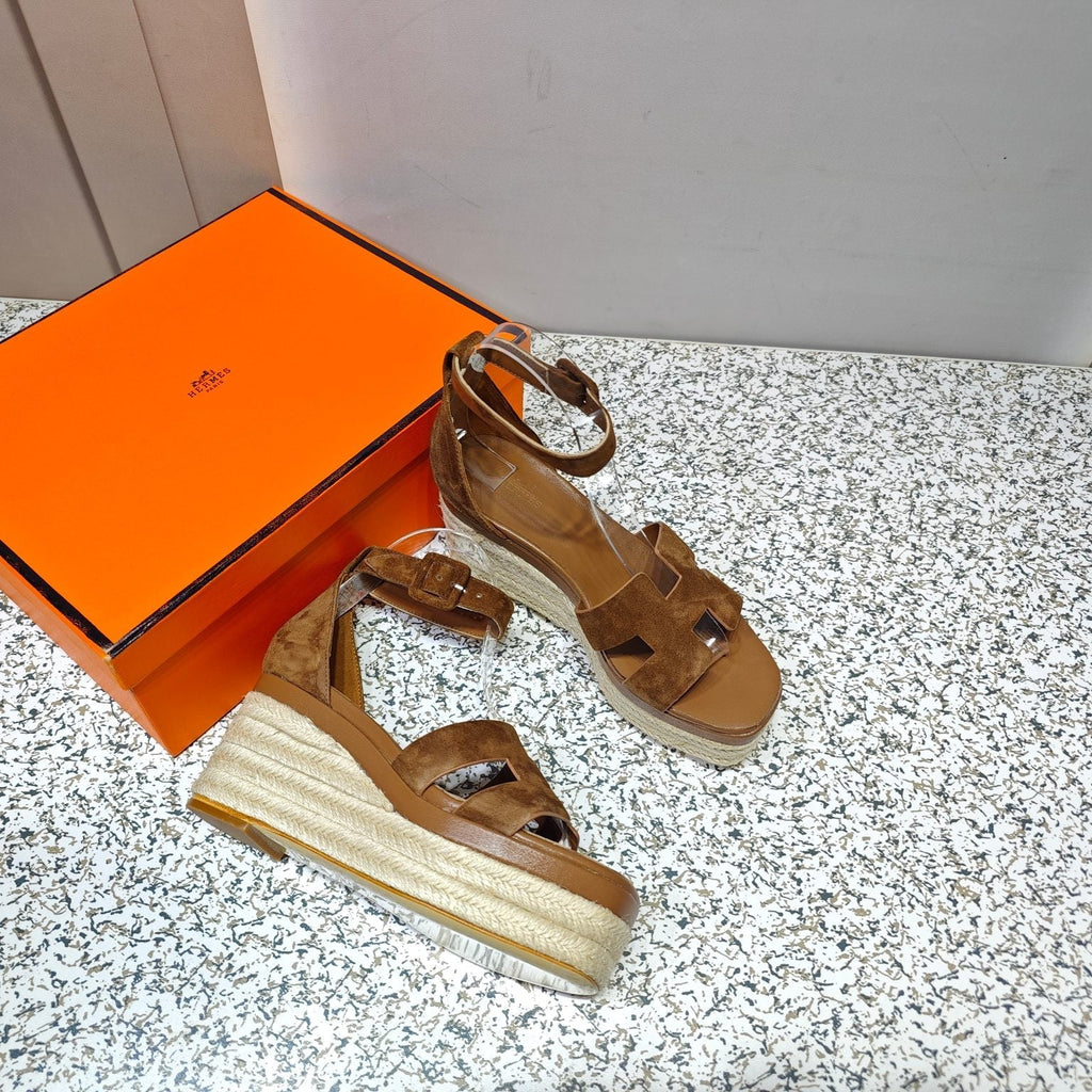 ELDA ESPADRILLE 80 BROWN SUEDE