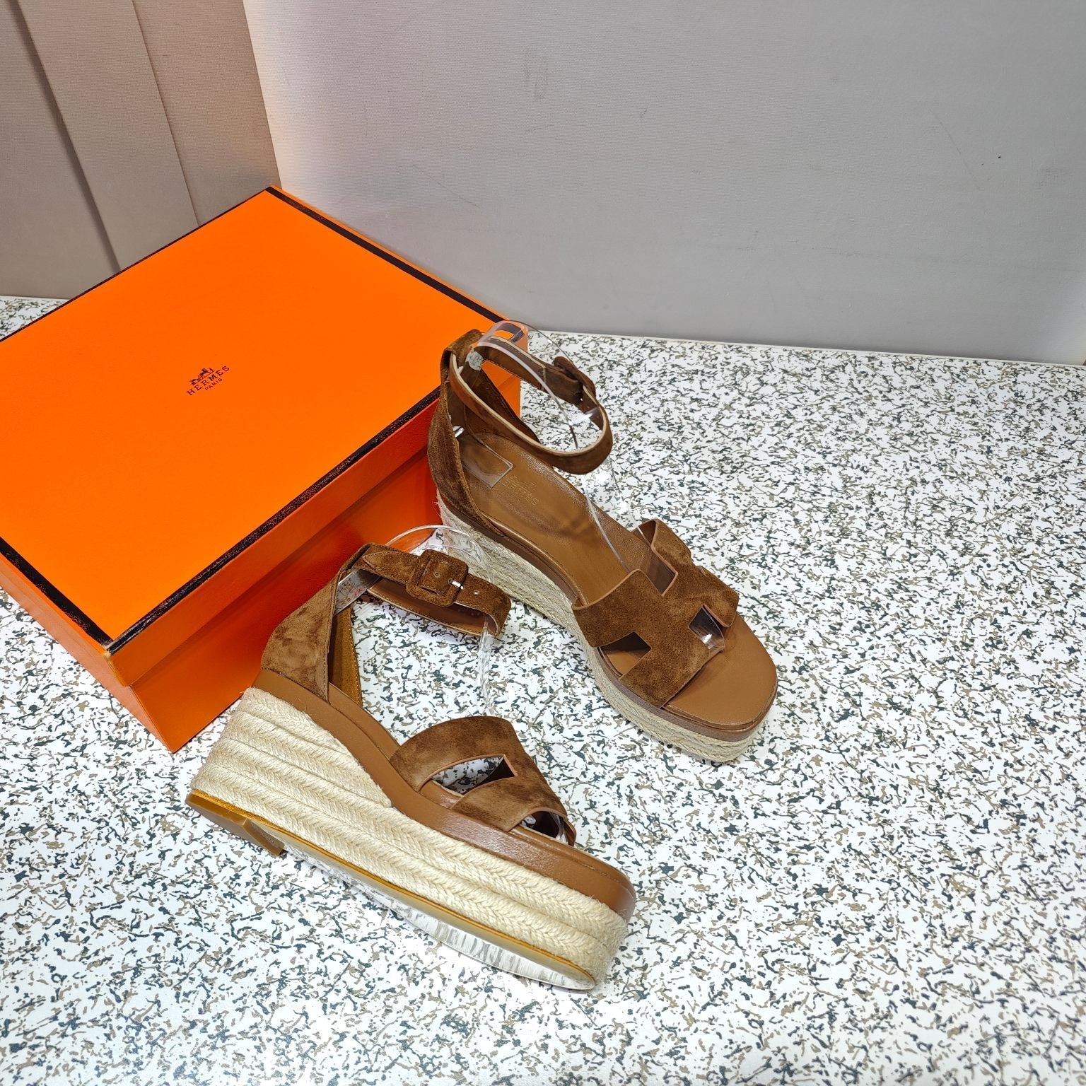 ELDA ESPADRILLE 80 BROWN SUEDE