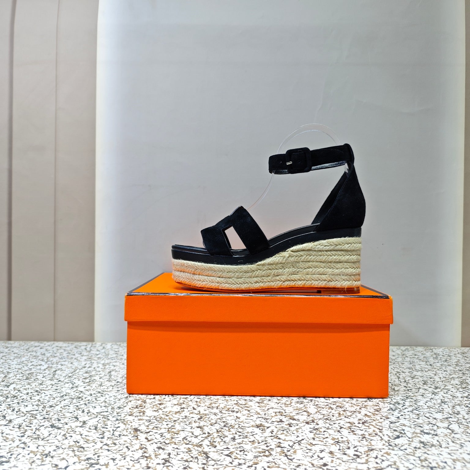 ELDA ESPADRILLE 80 BLACK SUEDE