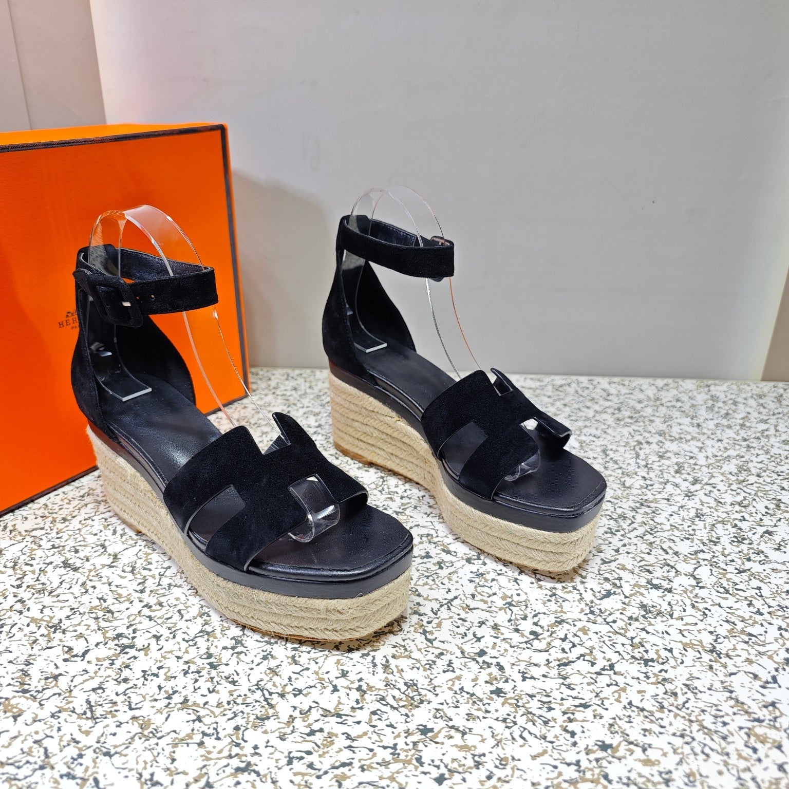 ELDA ESPADRILLE 80 BLACK SUEDE