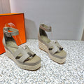 ELDA ESPADRILLE 80 LIGHT GRAY CALFSKIN