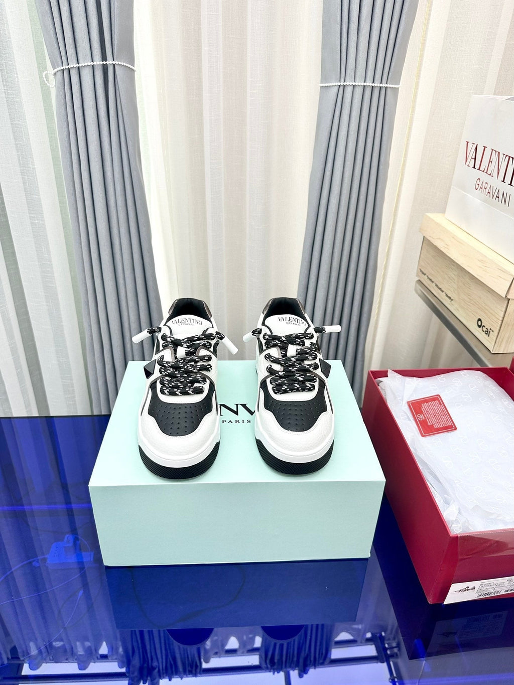 One Stud Xl Low-Top Sneaker Black White Nappa Leather Fabric