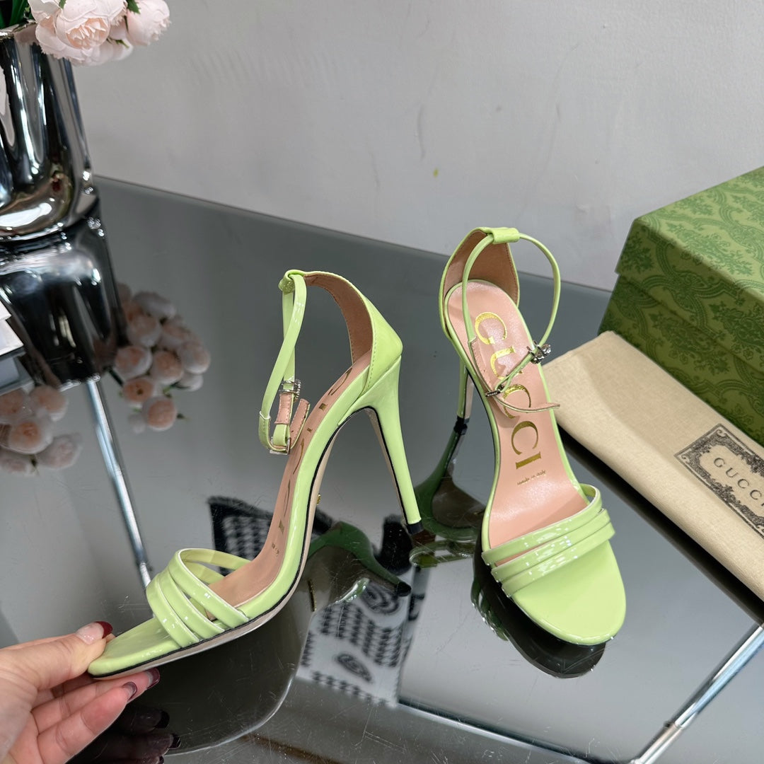 GG 105 HIGH HEEL SANDAL LIME LAMBSKIN