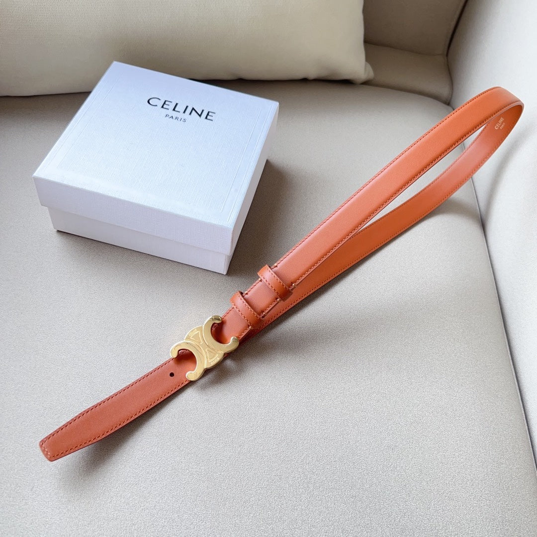 Medium Triomphe Belt 25mm Tan Calfskin Ghw