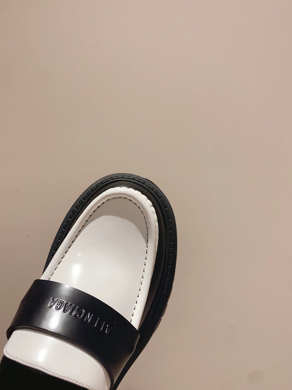 BALENCIAGA 25S LOAFERS IN BLACK MIX WHITE CALFSKIN
