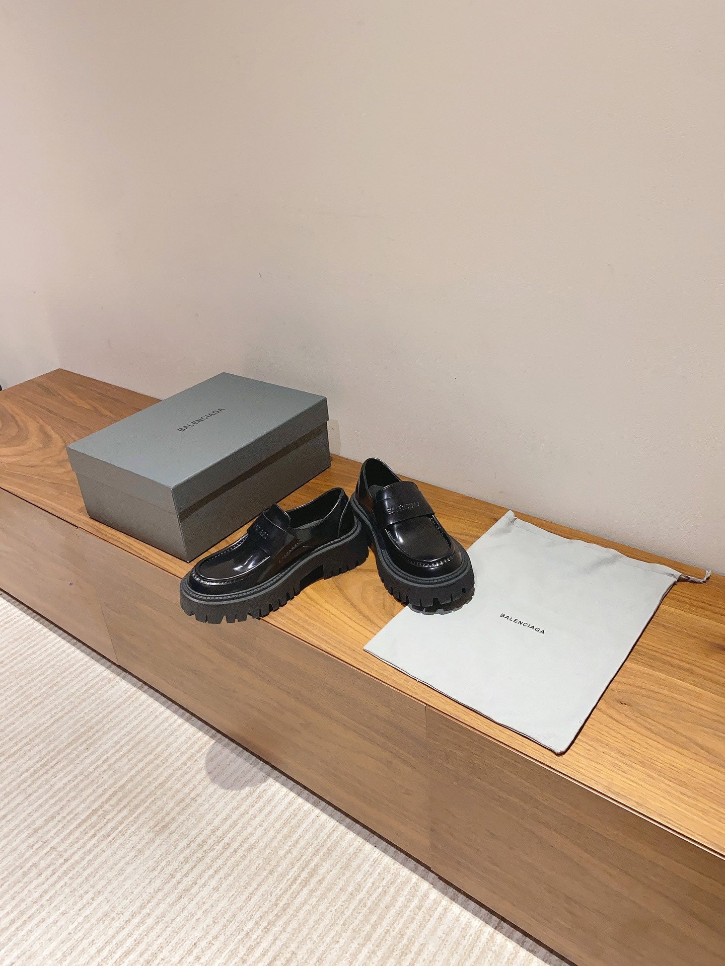 BALENCIAGA 25S LOAFERS IN BLACK CALFSKIN