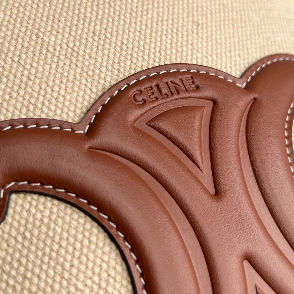 BUCKET CUIR TRIOMPHE 24 BEIGE BROWN CALFSKIN