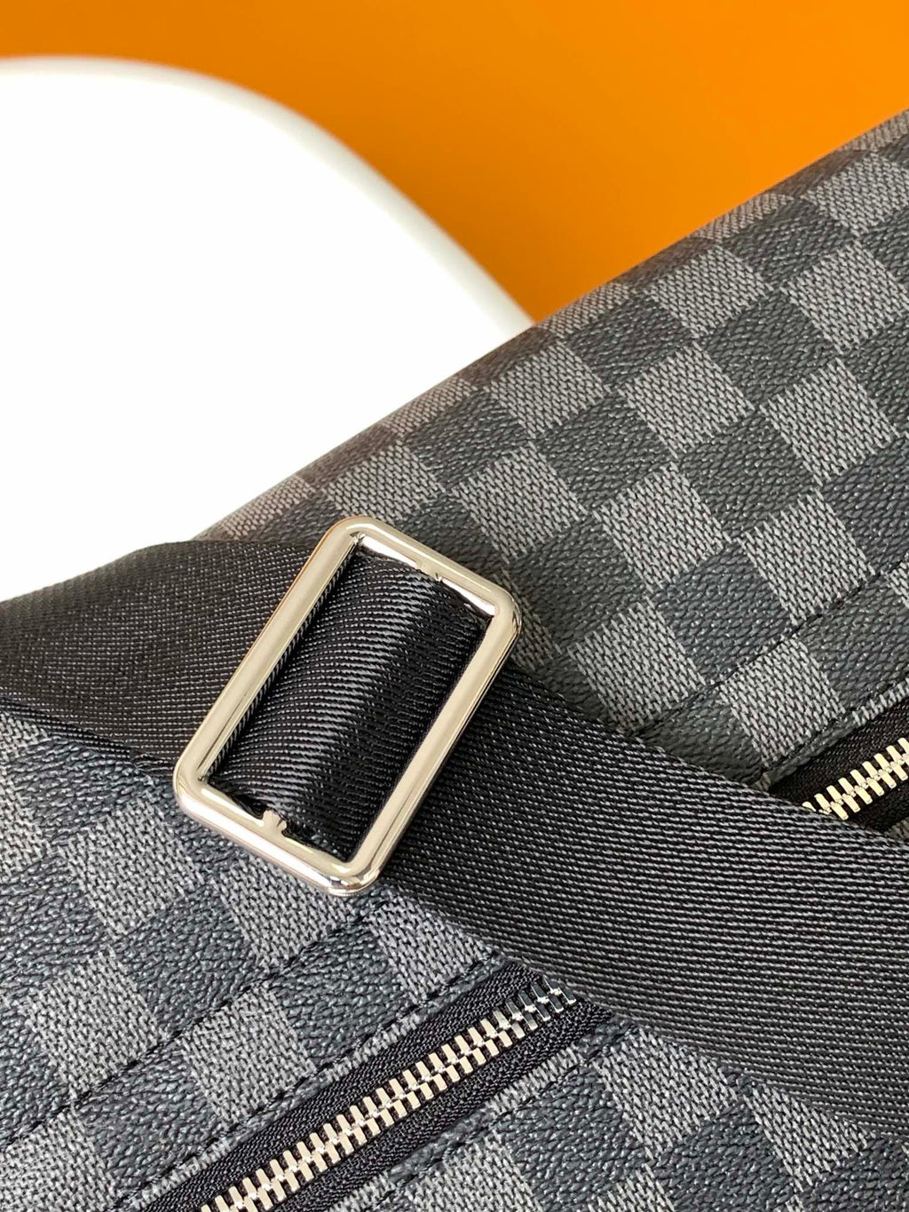 LV 25S SMALL DISTRICT CROSSBODY BAG 31 IN BLACK DAMIER GRAPHITE CANVAS AND CALFSKIN