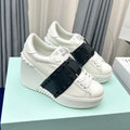 FLATFORM ROCKSTUD UNTITLED SNEAKER IN WHITE MIX BLACK CALFSKIN