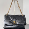 MONACO MEDIUM BAG 32 IN BLACK ARENA CALFSKIN GOLD HARDWARE