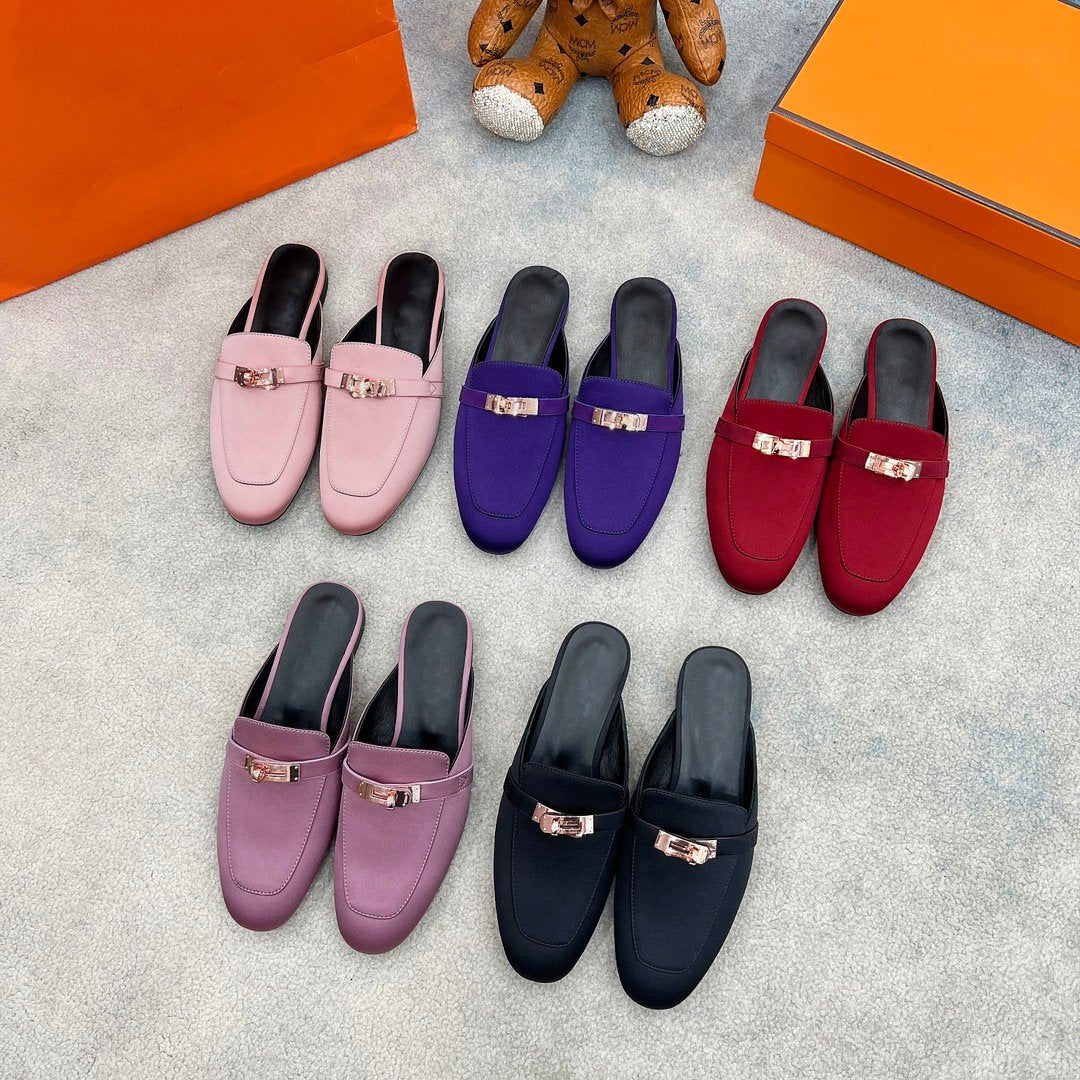 0Z Mule Violet Silk Thick Cloth/Sheepskin