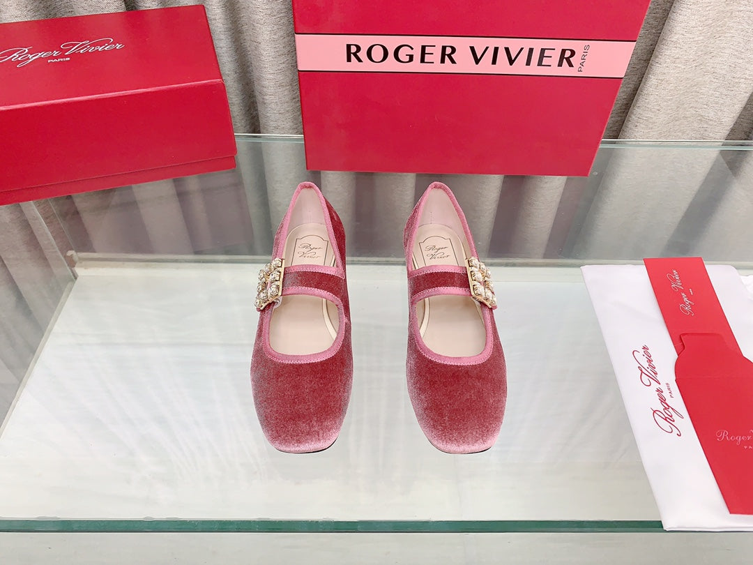TRÈS VIVIER MARY JANE IN PINK VELVET