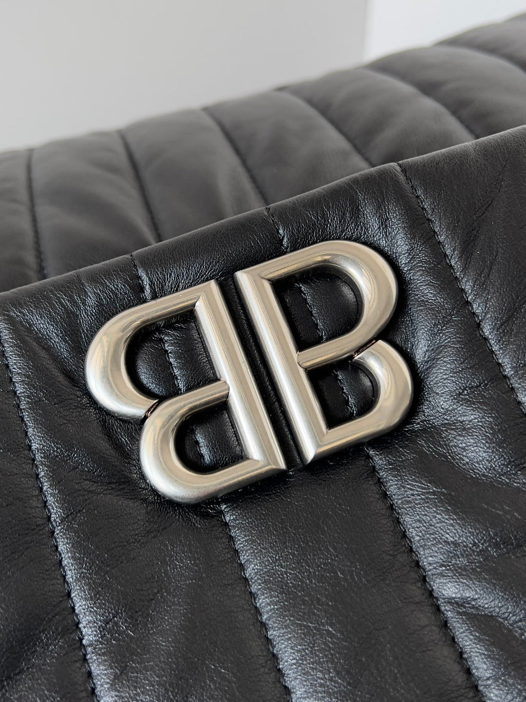 MONACO BAG 43 IN BLACK QUILTED THIN CALFSKIN SILVER HARDWARE