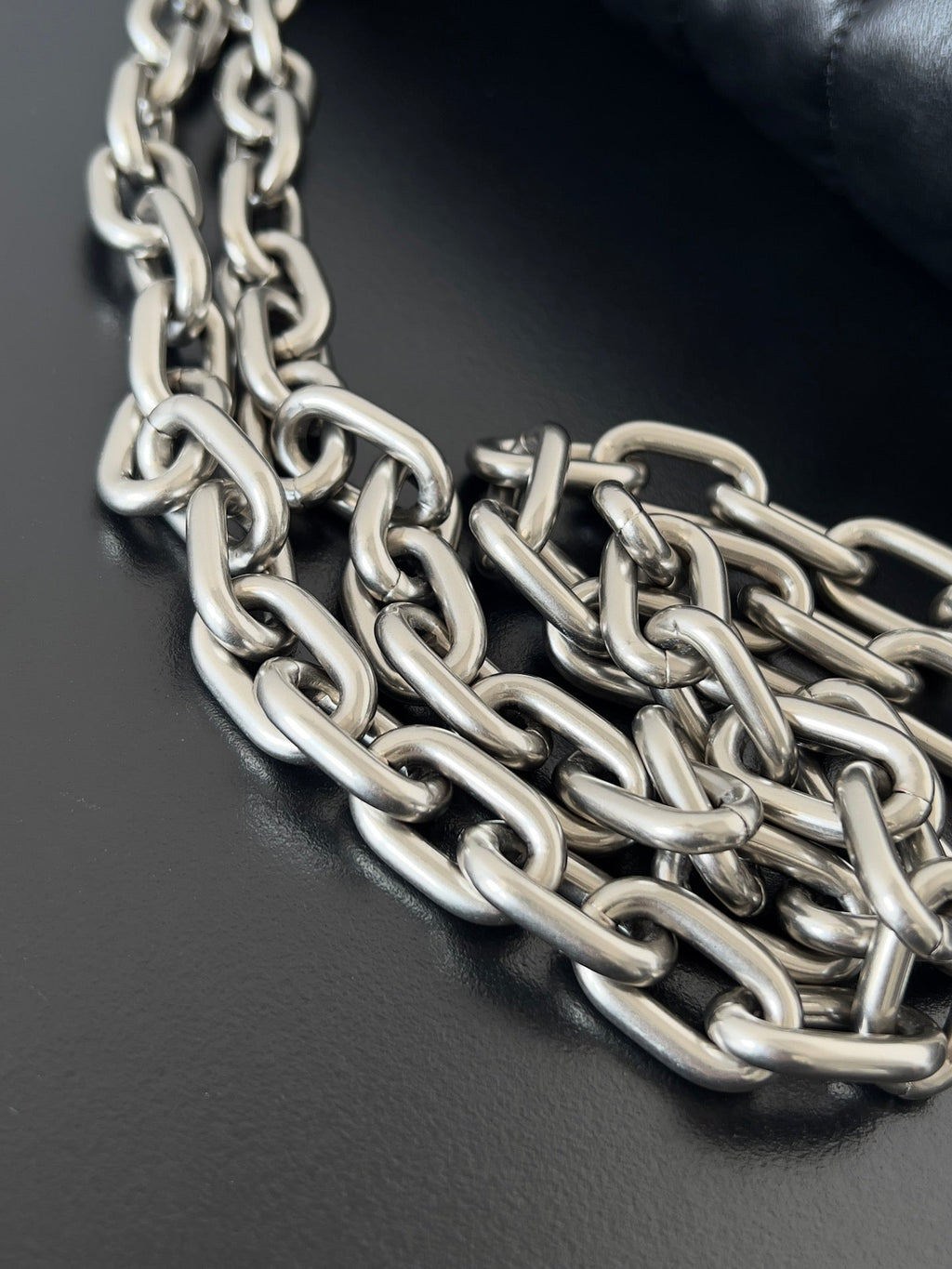 MONACO BAG 43 IN BLACK QUILTED THIN CALFSKIN SILVER HARDWARE