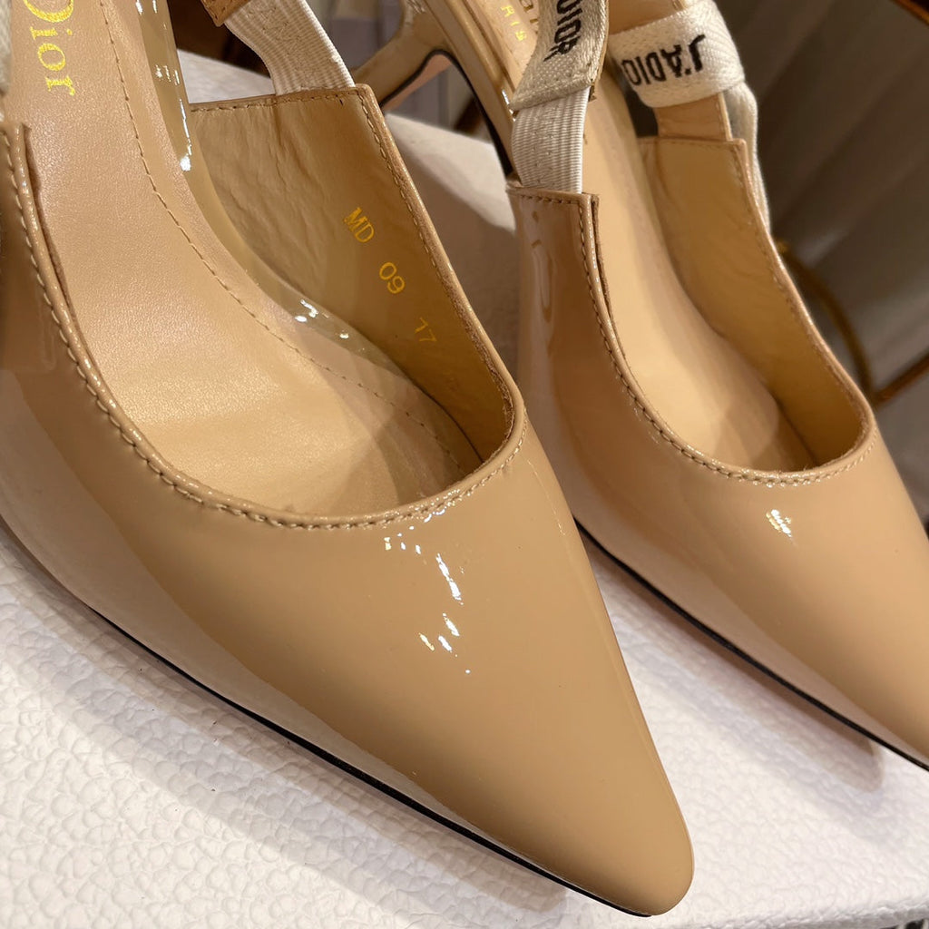 J'ADIOR SLINGBACK PUMPS IN BEIGE CALFSKIN