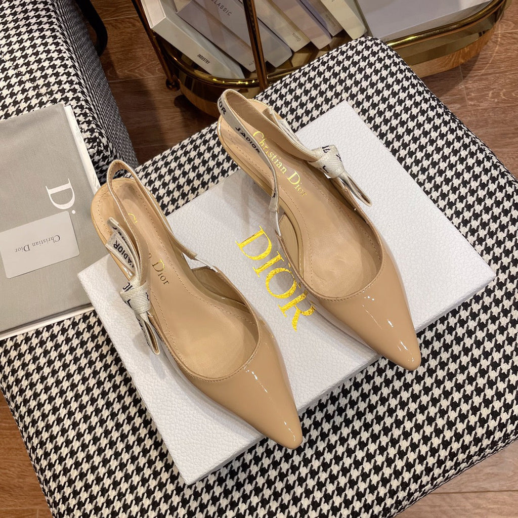 J'ADIOR SLINGBACK PUMPS IN BEIGE CALFSKIN