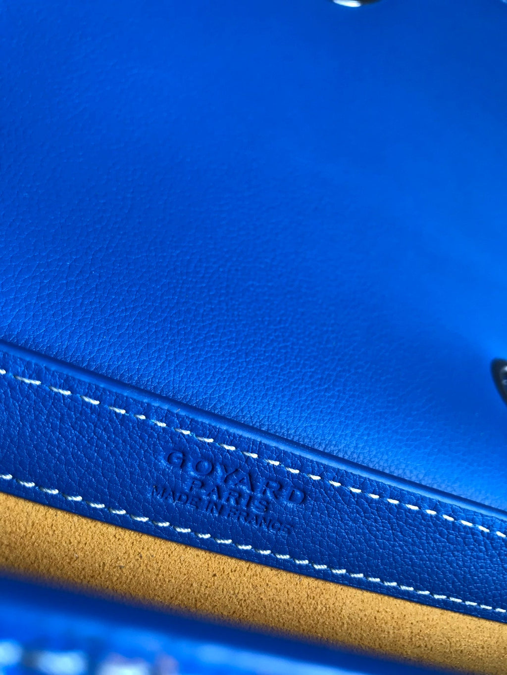 233 BAG 25 IN SAPPHIRE BLUE CALFKIN AND GOYARDINE CANVAS