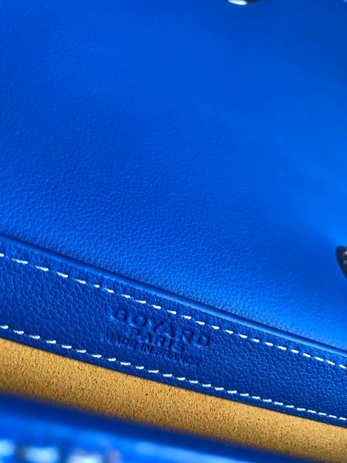 233 BAG 25 IN SAPPHIRE BLUE CALFKIN AND GOYARDINE CANVAS