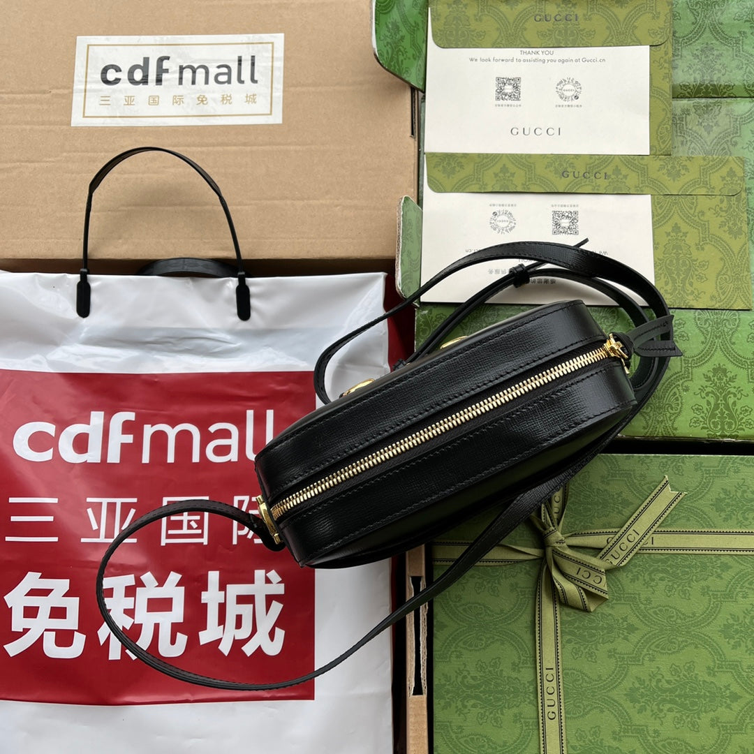 HORSEBIT 1955 SMALL CAMERA BAG 20 IN BLACK CALFSKIN