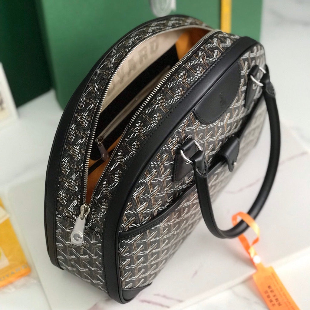 SAINT JEANNE BAG 35 IN BLACK GOYARDINE CANVAS AND CALFSKIN