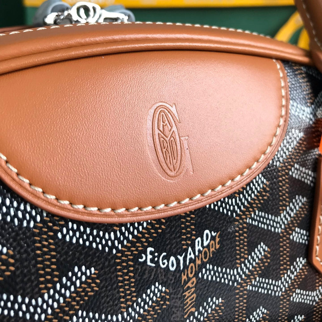 SAINT JEANNE BAG 35 IN BROWN GOYARDINE CANVAS AND CALFSKIN