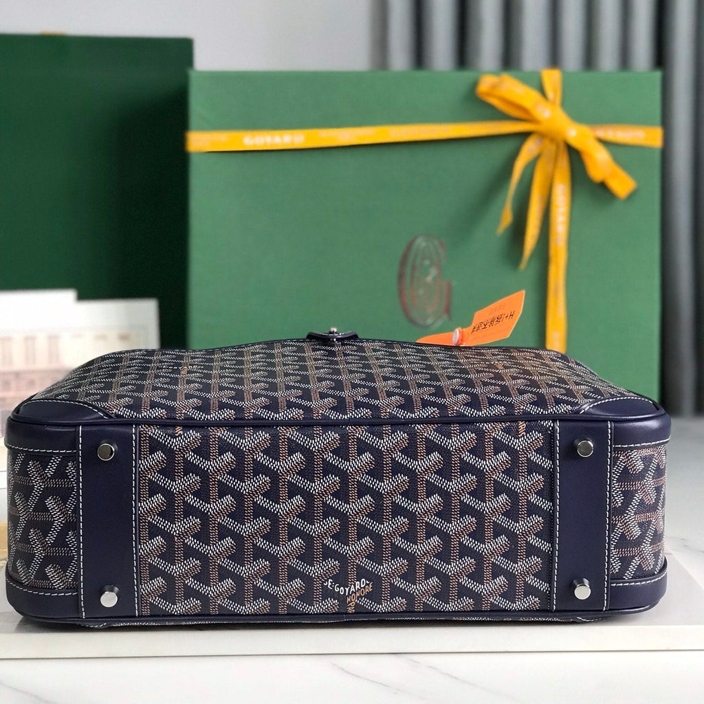 SAINT JEANNE BAG 35 IN OXFORD BLUE GOYARDINE CANVAS AND CALFSKIN