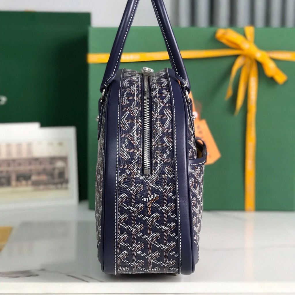 SAINT JEANNE BAG 35 IN OXFORD BLUE GOYARDINE CANVAS AND CALFSKIN