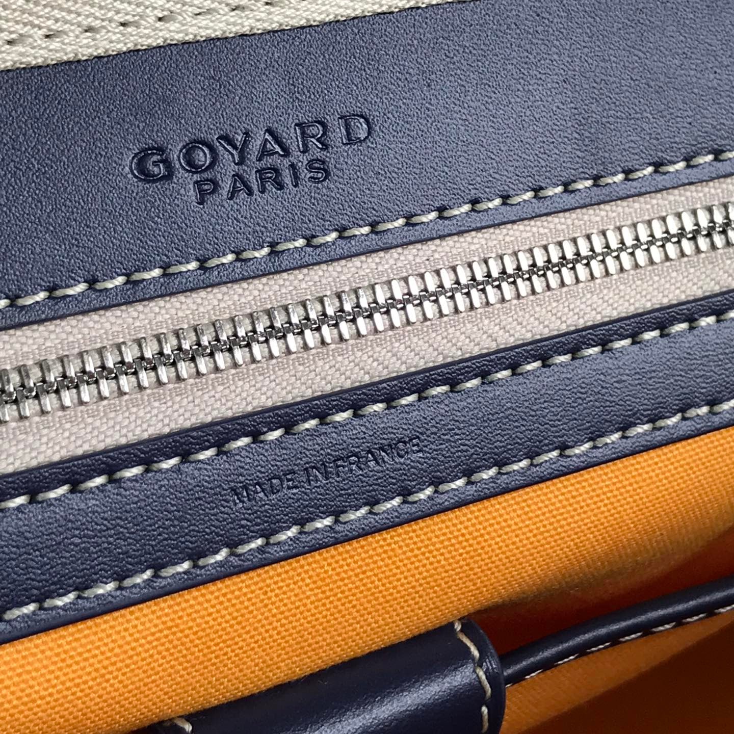 SAINT JEANNE BAG 35 IN OXFORD BLUE GOYARDINE CANVAS AND CALFSKIN