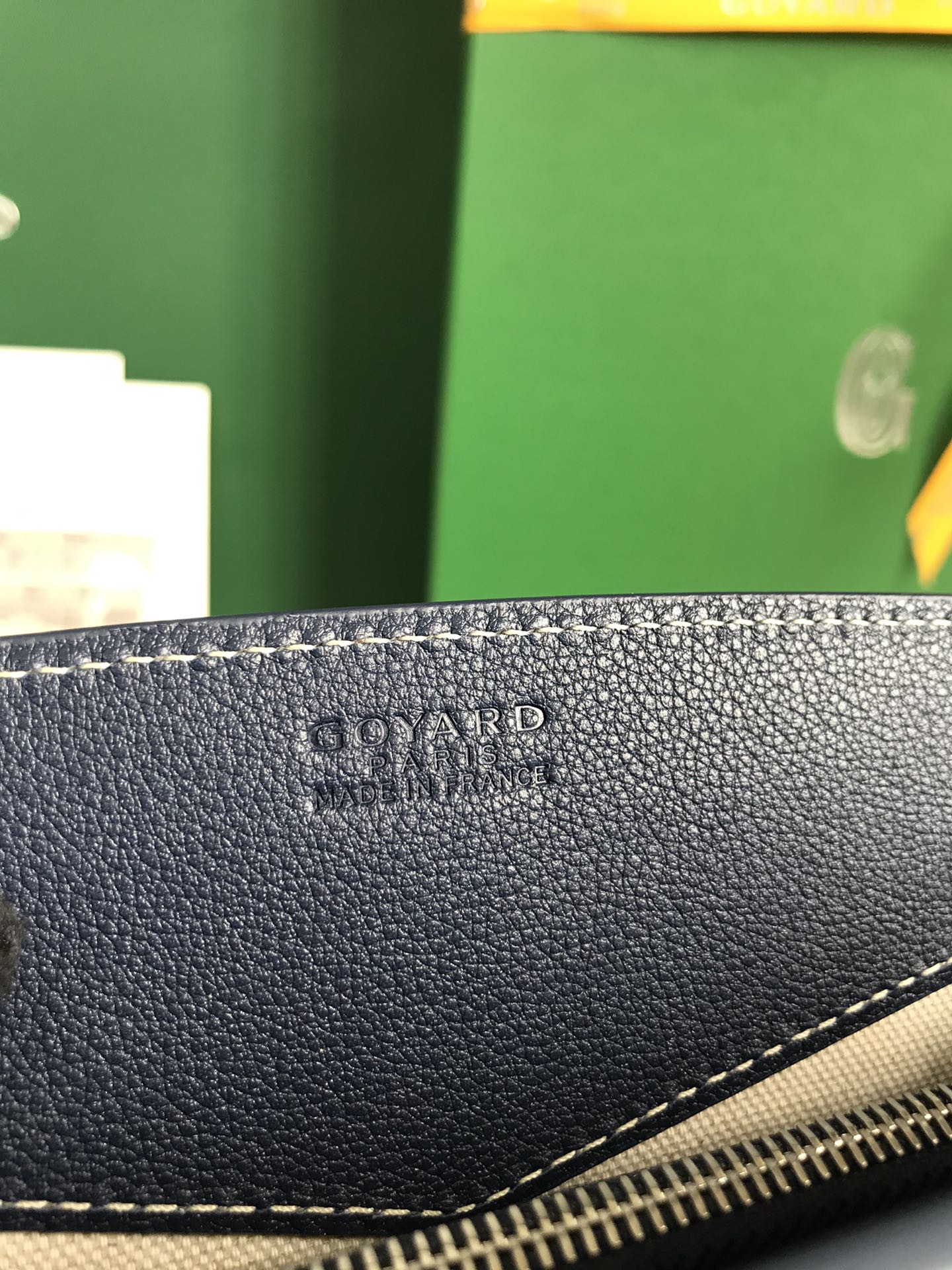 ROUETTE STRUCTURÉ MINI BAG 21 IN NAVY BLUE GOYARDINE CANVAS AND CALFSKIN