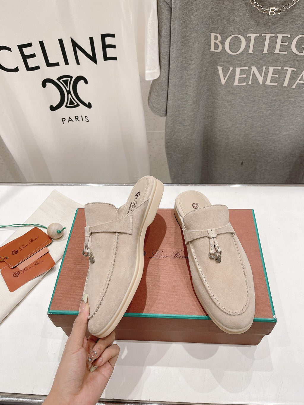 LP CHARMS WALK BABOUCHE LOAFERS BEIGE SUEDE