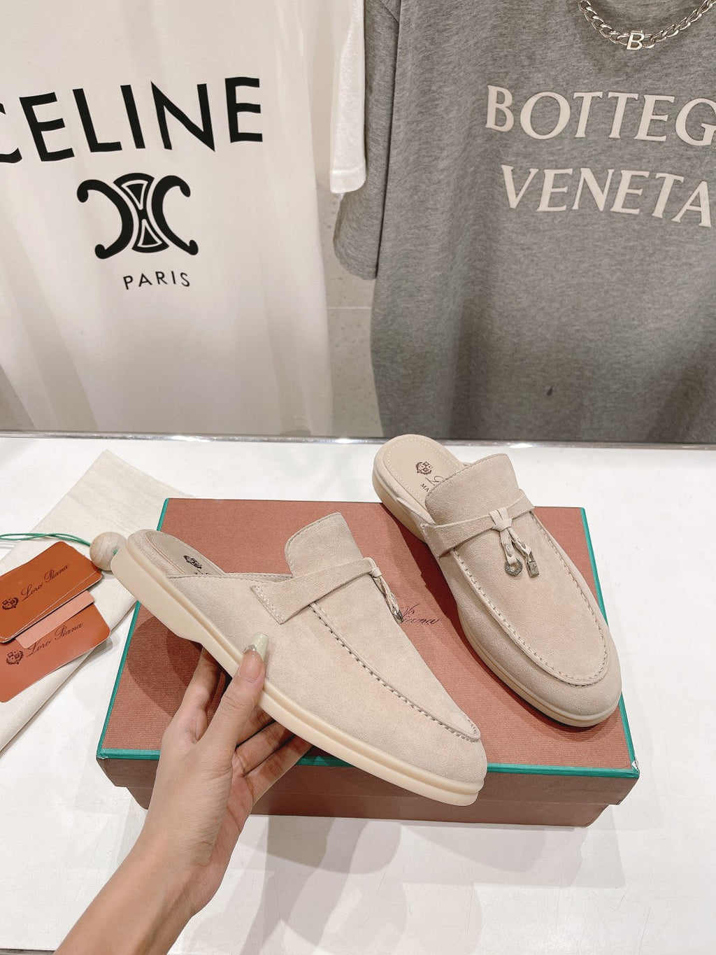 LP CHARMS WALK BABOUCHE LOAFERS BEIGE SUEDE