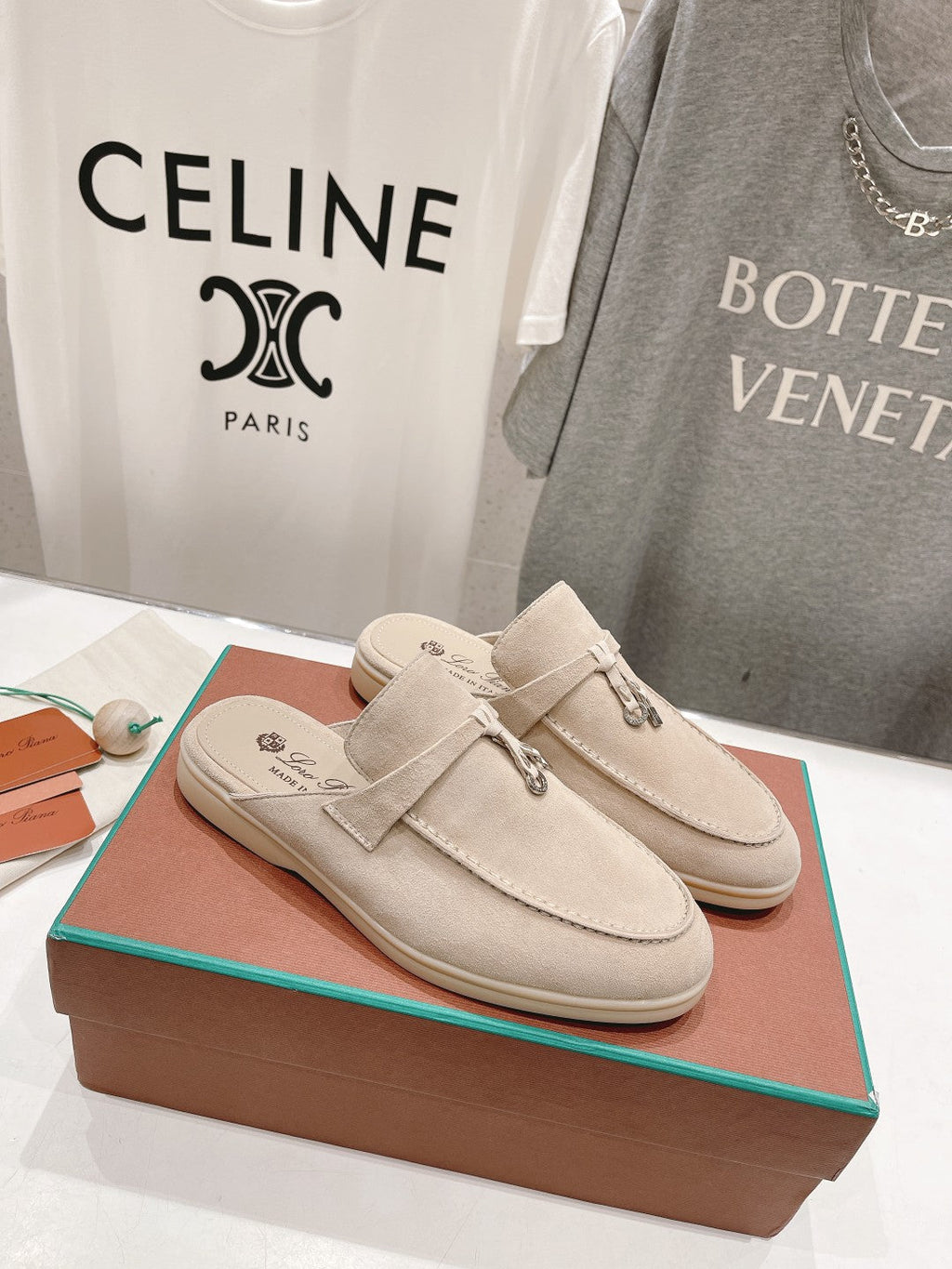 LP CHARMS WALK BABOUCHE LOAFERS BEIGE SUEDE