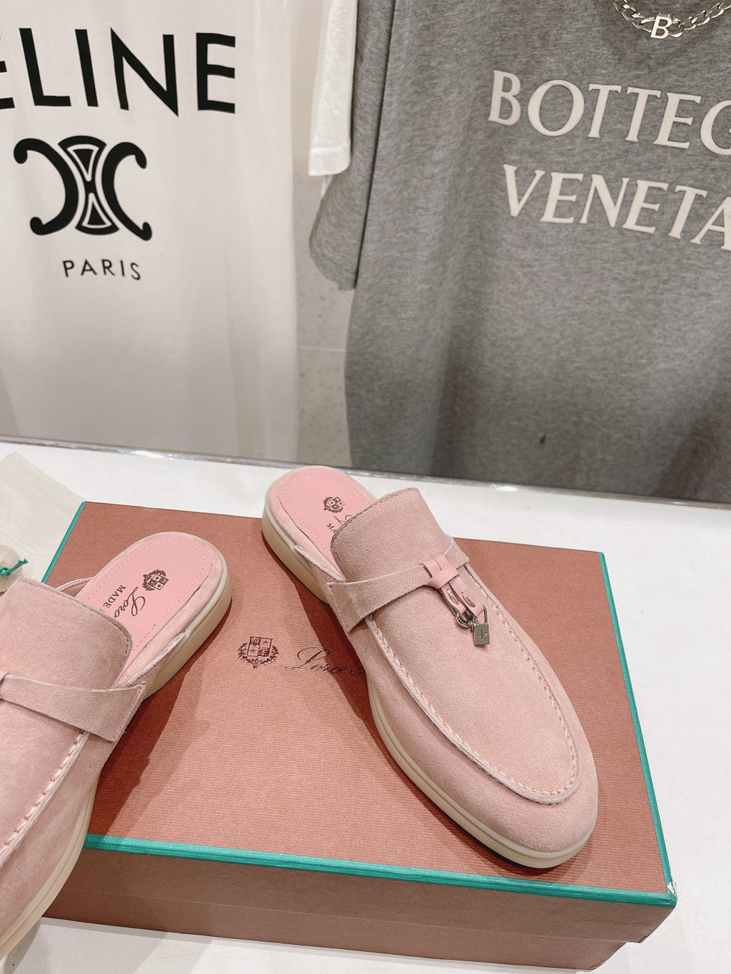 LP CHARMS WALK BABOUCHE LOAFERS PASTEL PINK SUEDE