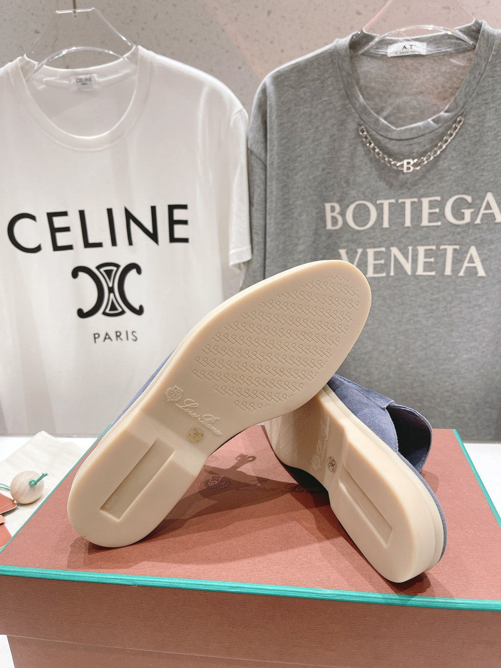 LP CHARMS WALK BABOUCHE LOAFERS CERULEAN SUEDE