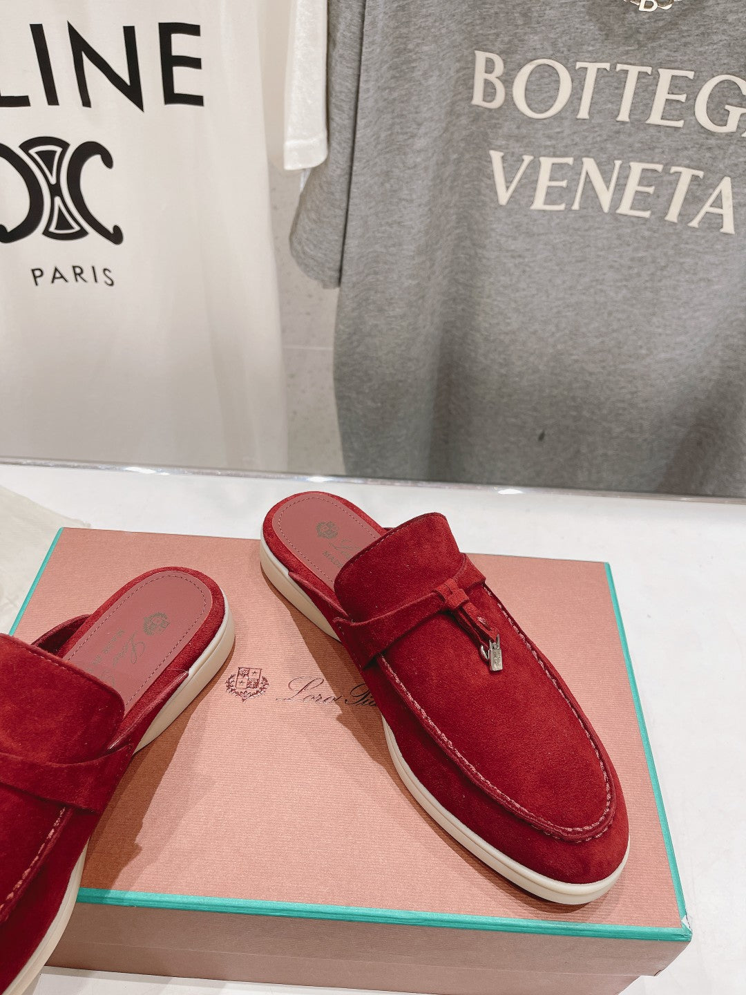 LP CHARMS WALK BABOUCHE LOAFERS CHERRY SUEDE