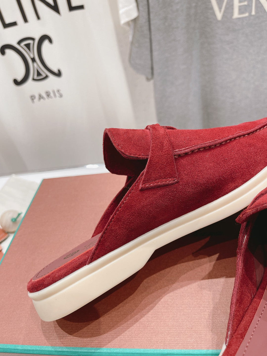 LP CHARMS WALK BABOUCHE LOAFERS CHERRY SUEDE