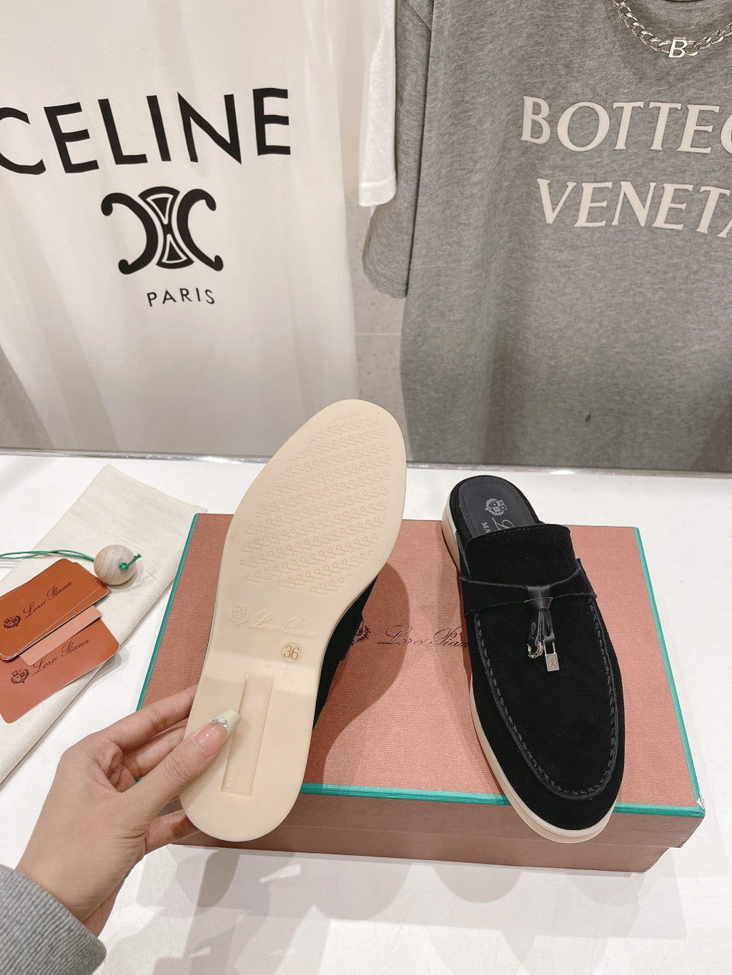 LP CHARMS WALK BABOUCHE LOAFERS BLACK SUEDE