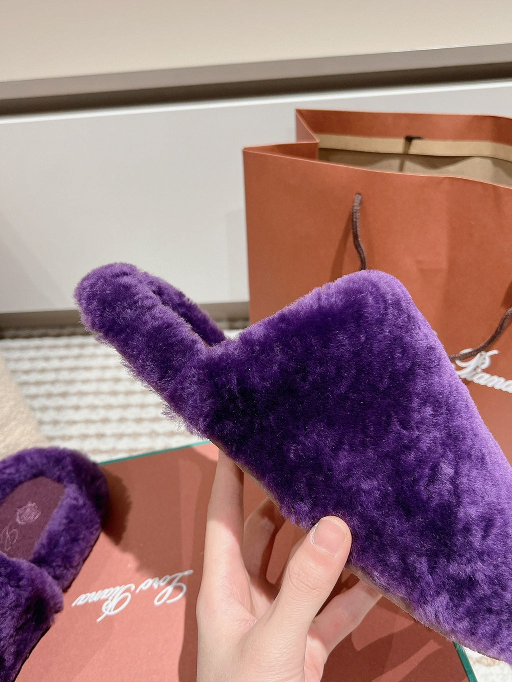 LP NATURAL WINTERCOZY WOOL VIOLET SLIPPERS