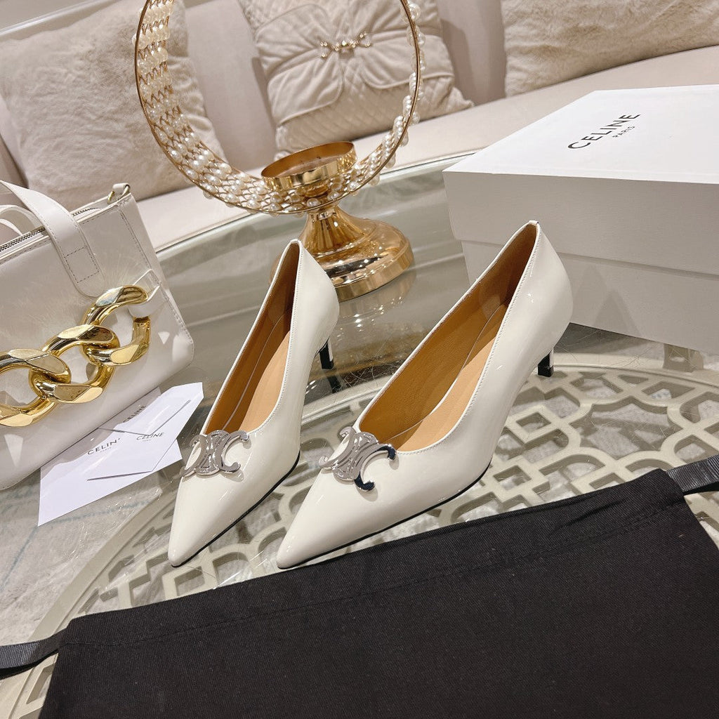 HIGH-HEELS 5 CM IN WHITE CALFSKIN