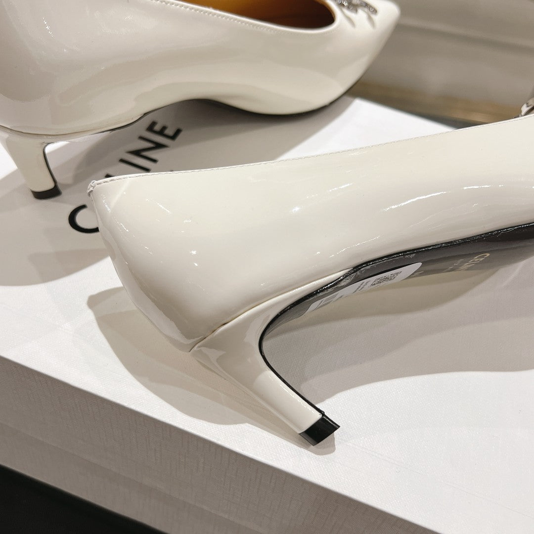 HIGH-HEELS 5 CM IN WHITE CALFSKIN