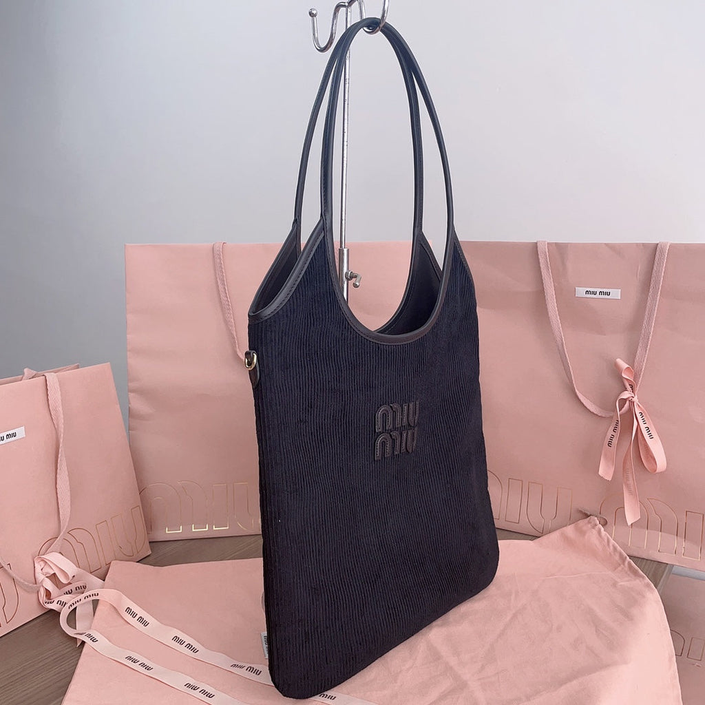 IVY TOTE BAG 40 IN DARK NAVY BLUE CORDUROY