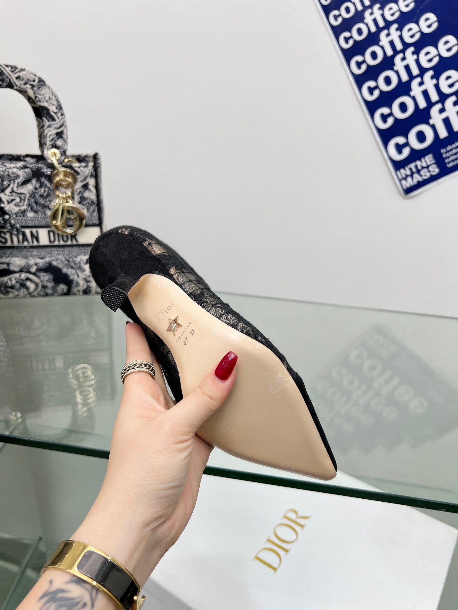 DIOR 25S POINTED-TOE ANKLE BOOTS 95 MM IN BLACK MESH TULLE AND SUEDE