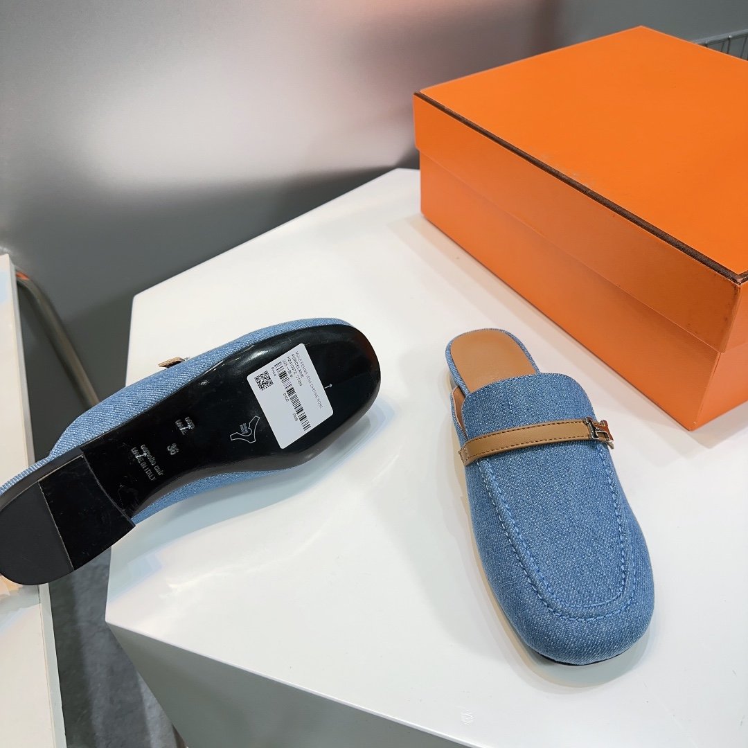 Lena Mule Blue Denim