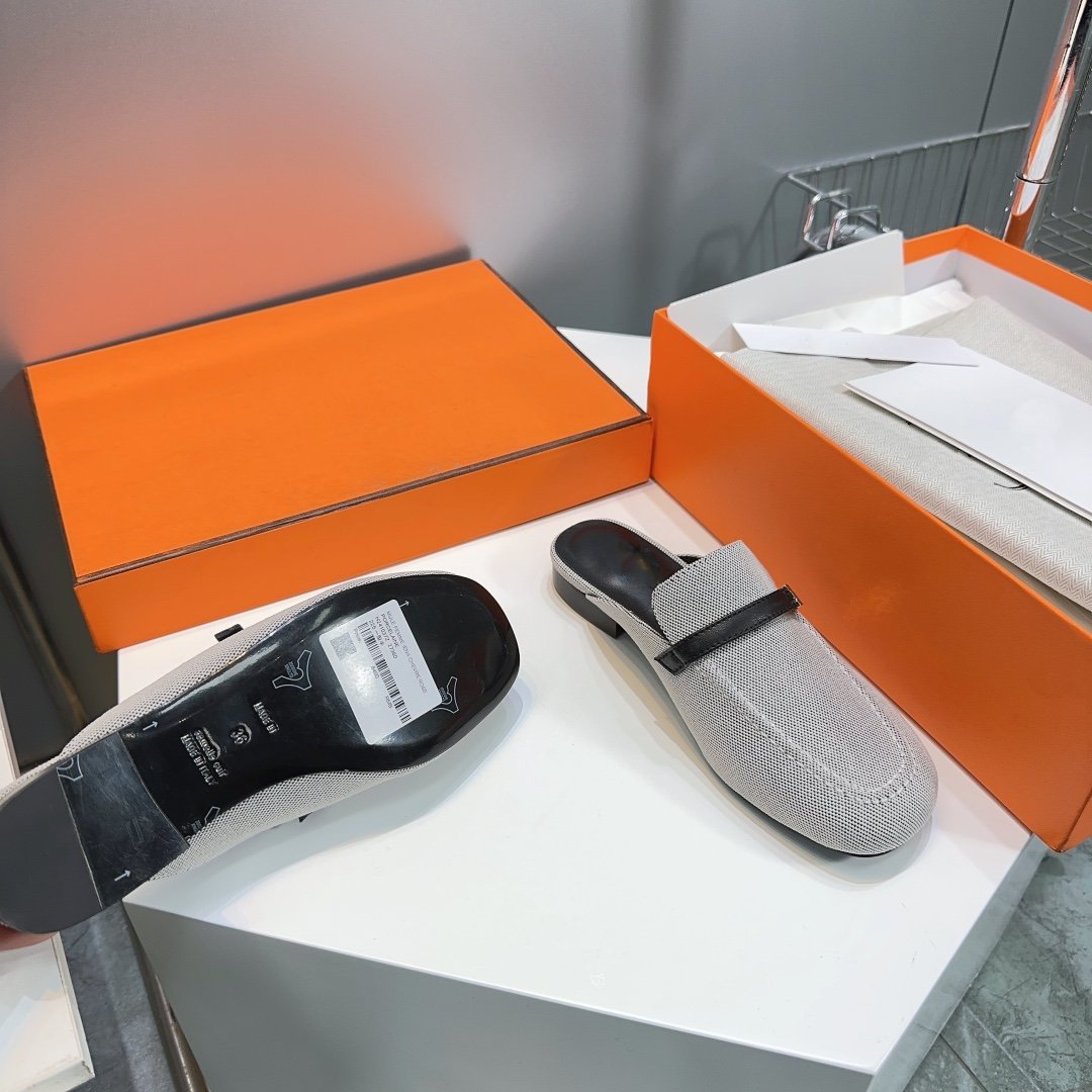 Lena Mule Gray Denim