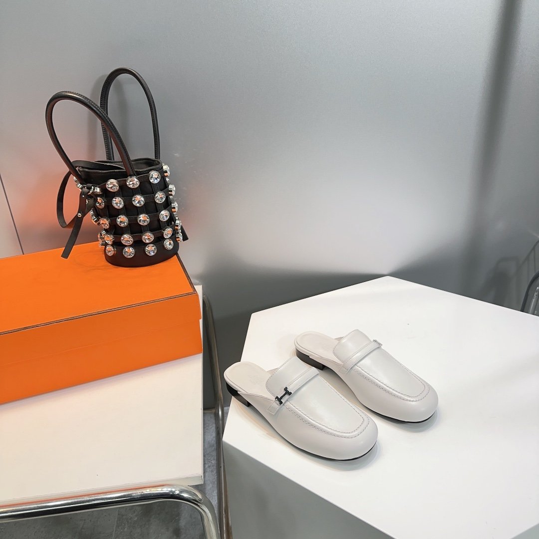 Lena Mule White Leather