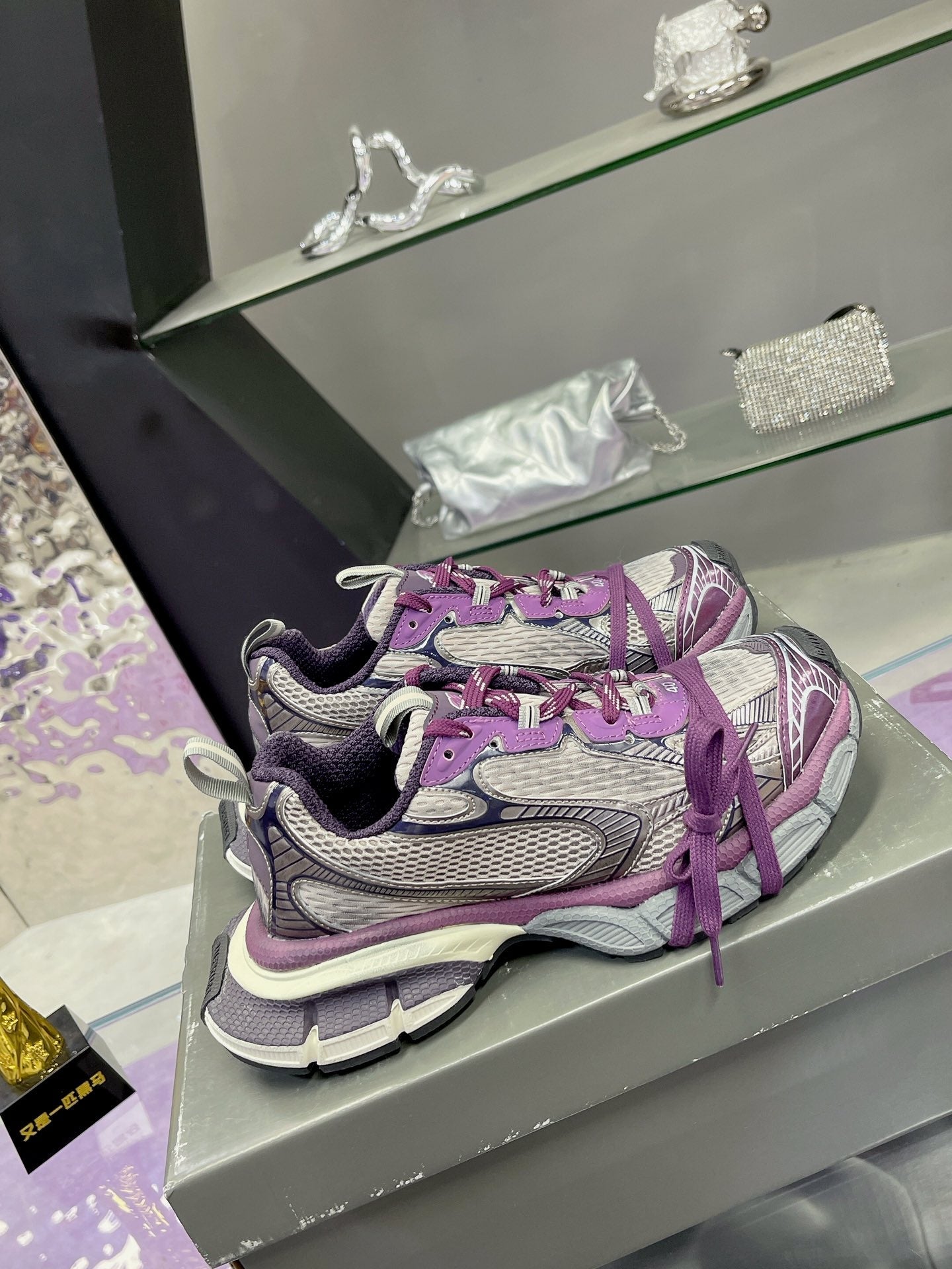 3XL SNEAKER IN PURPLE MIX GRAY MESH AND POLYURETHANE