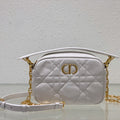 CARO BOX BAG 19 IN WHITE QUILTED MACROCANNAGE CALFSKIN