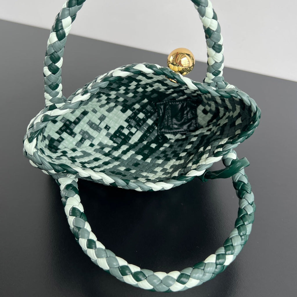 MINI TOSCA 20 IN WHITE MIX GREEN CALFSKIN