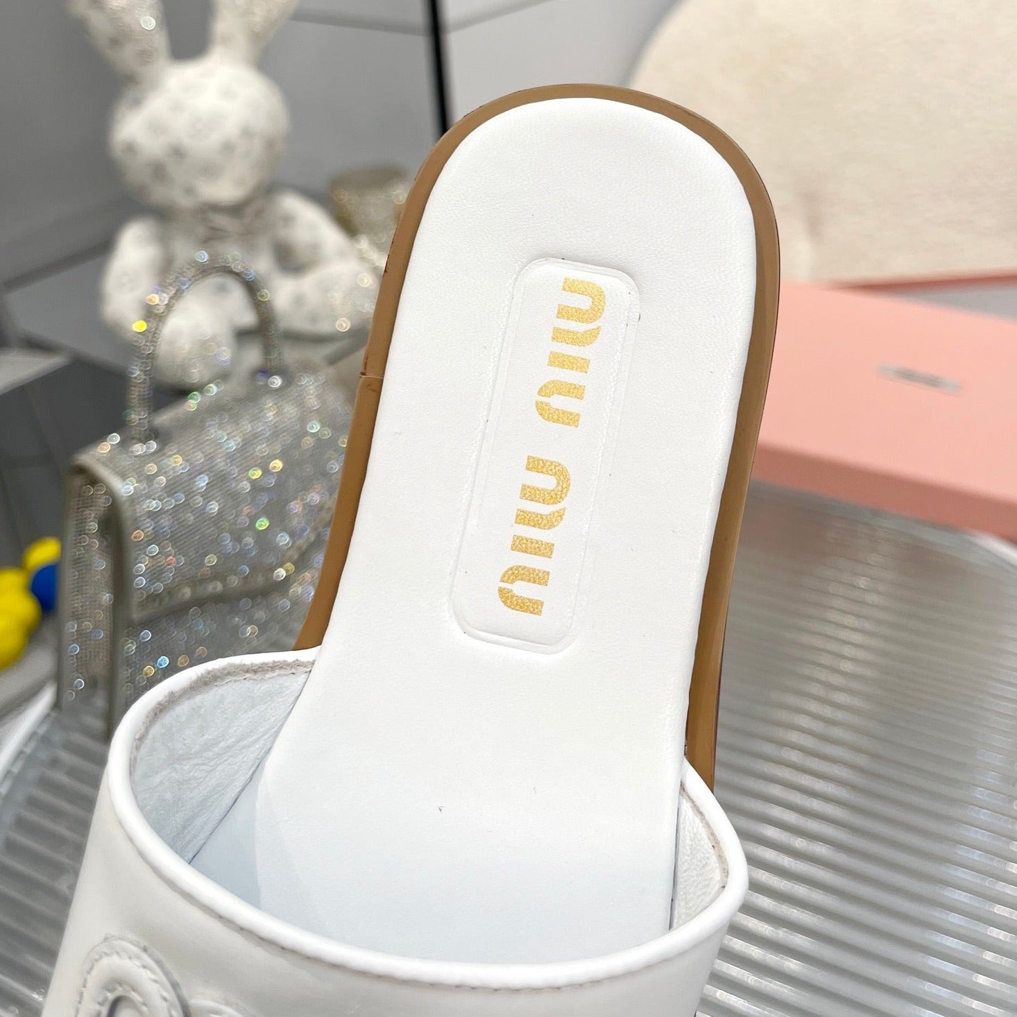 Slippers White Leather