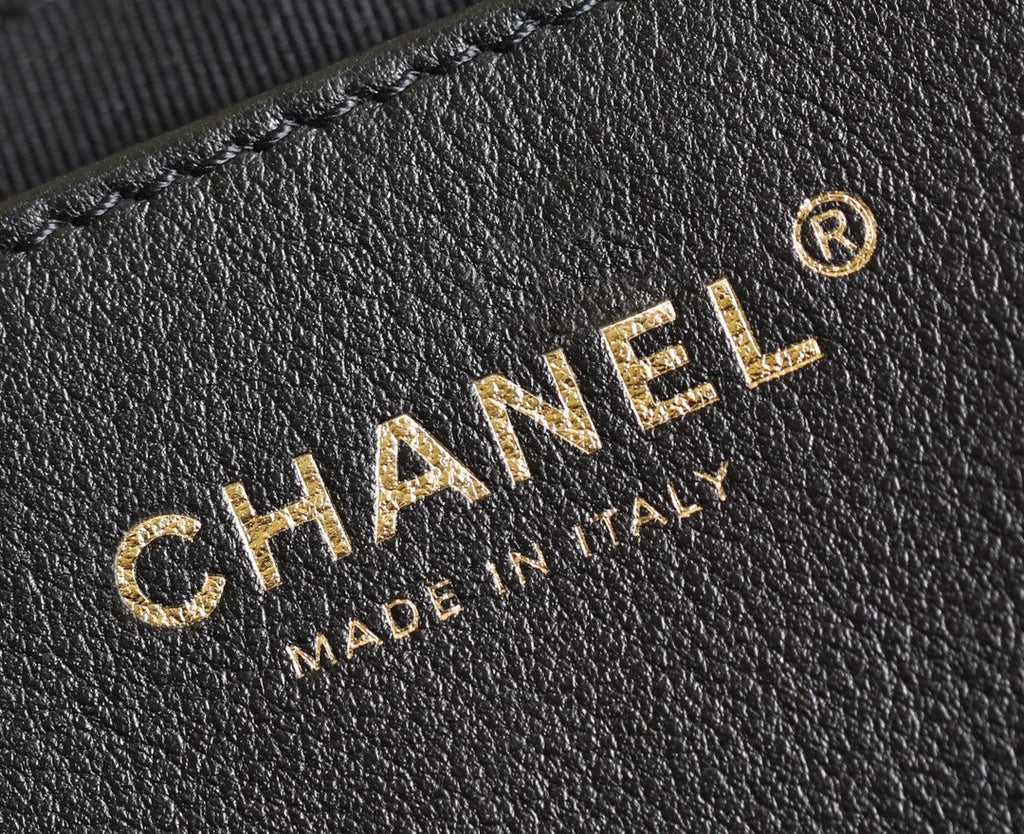 CHANEL 25S TOTE 30 CM IN BLACK LAMBSKIN WITH GOLD HARDWARE